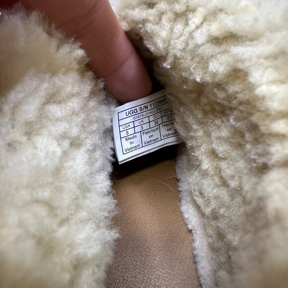 UGG Lynus High-Top Platform Sneaker Size 5 Boots in Cognac Tan Suede 1123692 - Picture 9 of 10